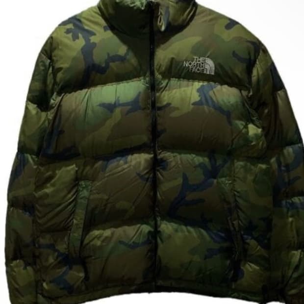 노스페이스 눕시 카모 센터로고