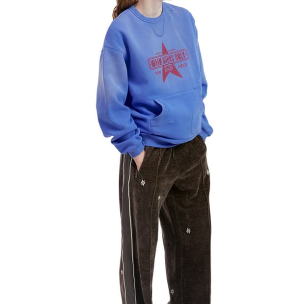 썬러브 맨투맨 faded patch pocket crew blue