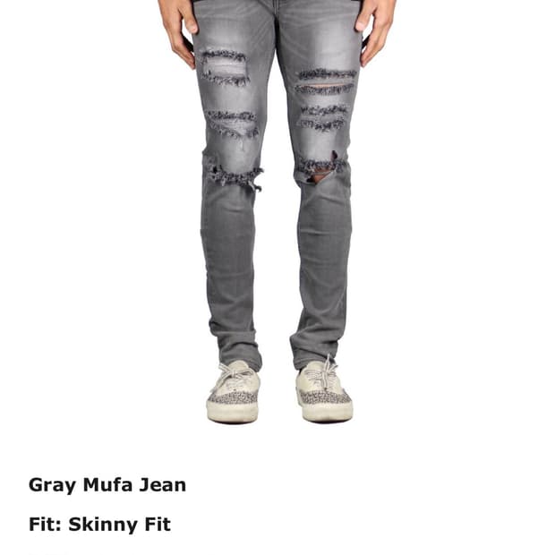 하이퍼데님 그레이 무파 진 34