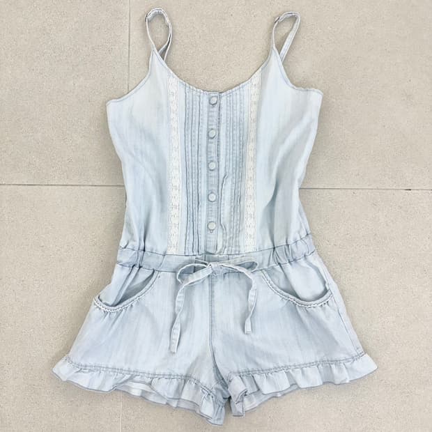 연청 레이스 멜빵바지