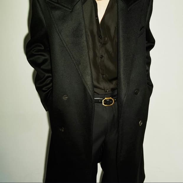 SAVAGE 블랙 더블 롱 코트 L