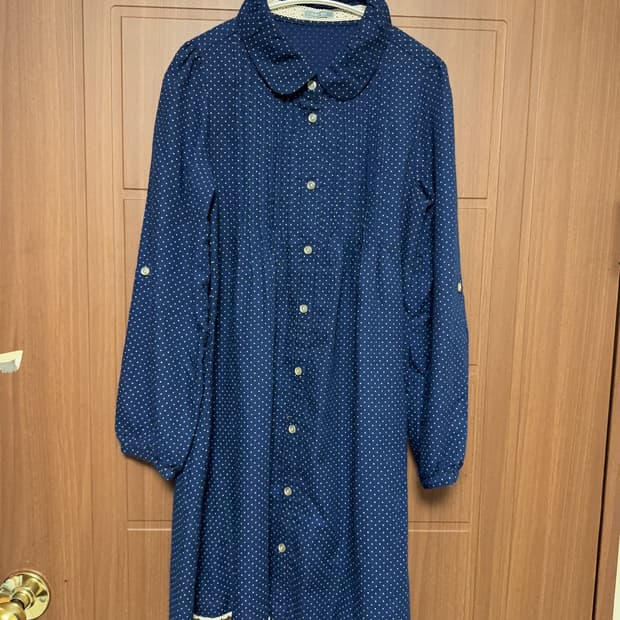 모리걸 하구미 일본 빈티지 레이스 도트 둥근카라 홍콩 블라우스 원피스