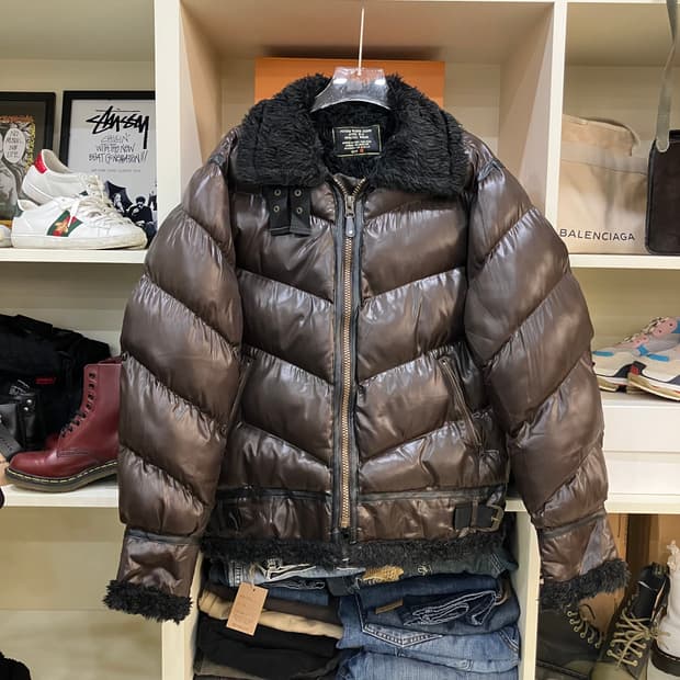 VTG 빈티지 브라운 퍼 패딩자켓 M