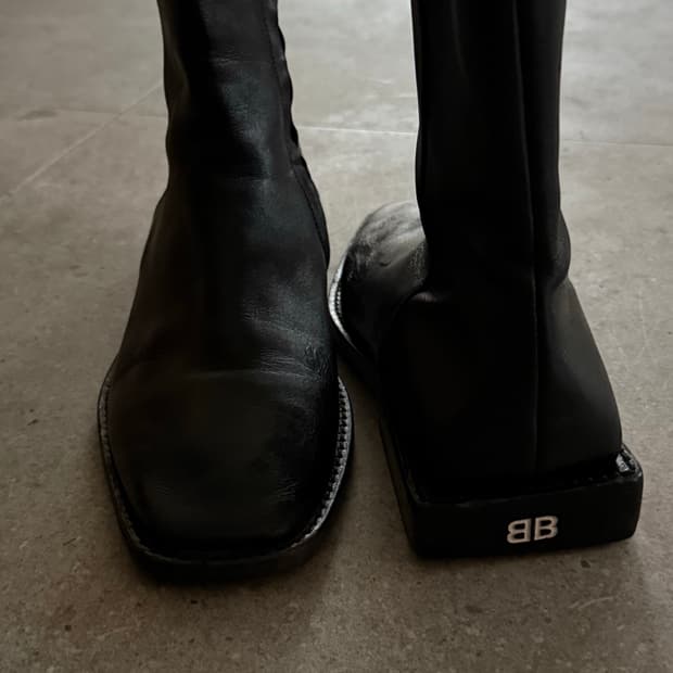 발렌시아가 BB림 스퀘어힐 부츠 37.5