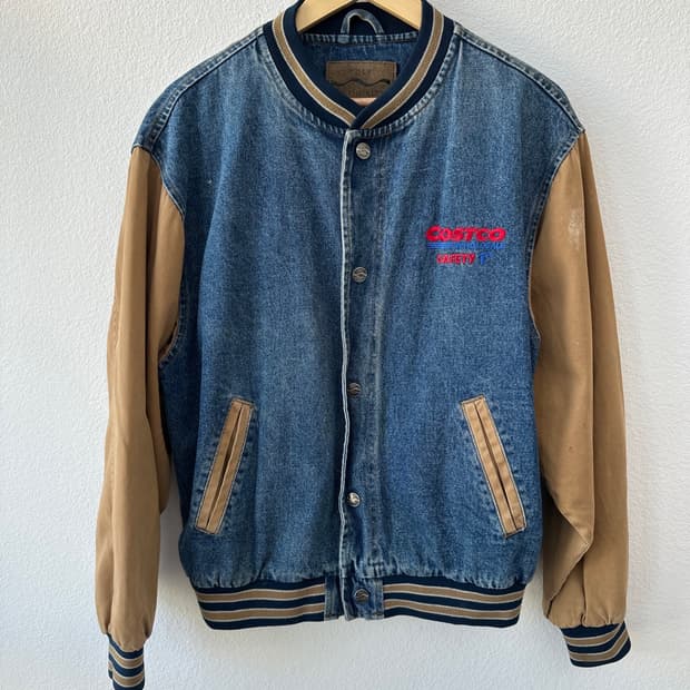 90s Port Authority 코스트코 빈티지 데님 바시티 자켓