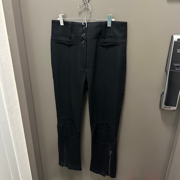 앤 드뮐미스터 black zipper detail trousers