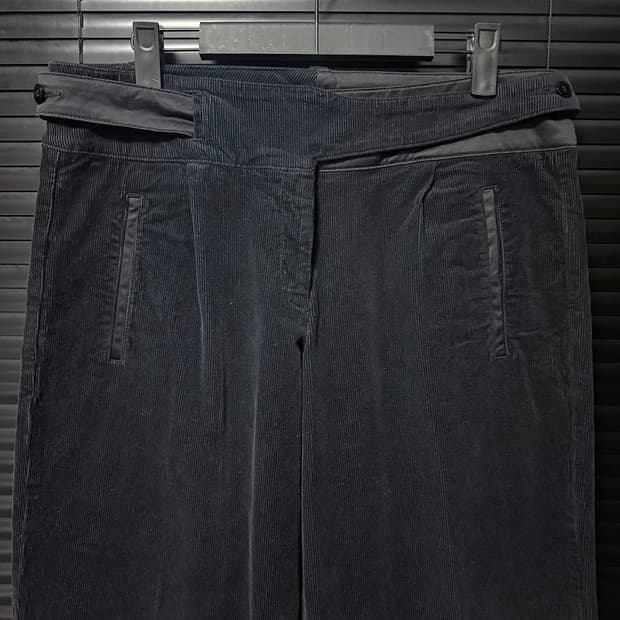 엠포리오 아르마니 골덴 코듀로이 블랙 검정 32 와이드 슬랙스 명품 바지