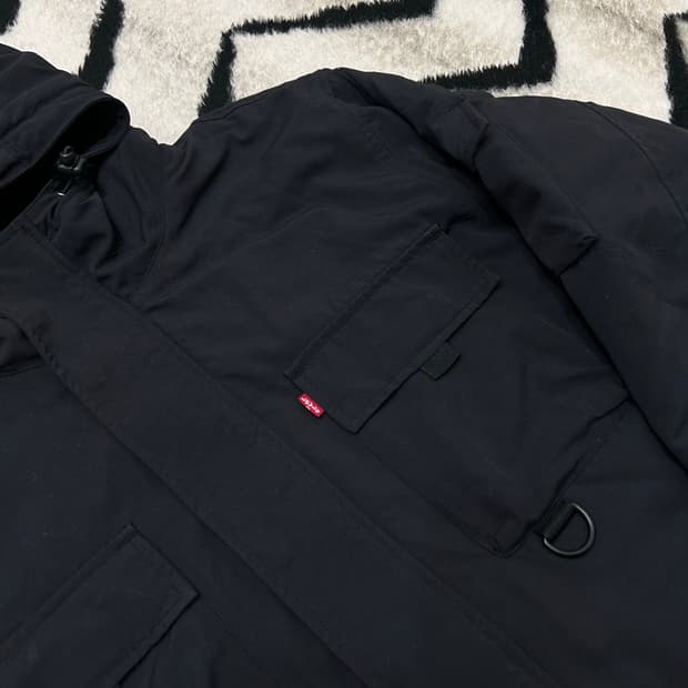 [XL]리바이스 멀티포켓 후드 안감 플리스 바람막이/블랙