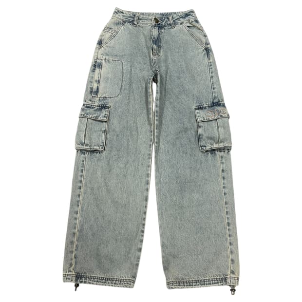 스컬프터 빈티지 데님 카고 스트링 팬츠 XS