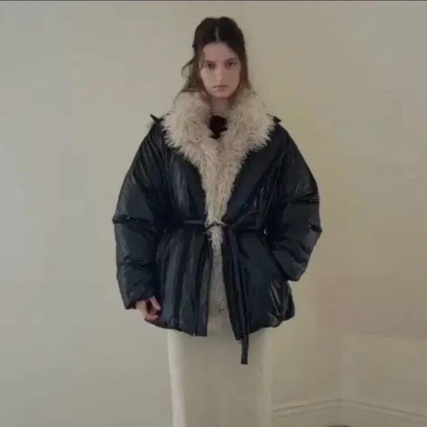 (새상품급) 오버듀플레어 패딩 푸퍼 블랙