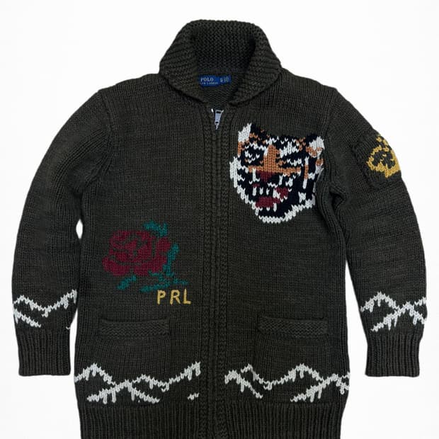 폴로랄프로렌 타이거 니트 집업 가디건