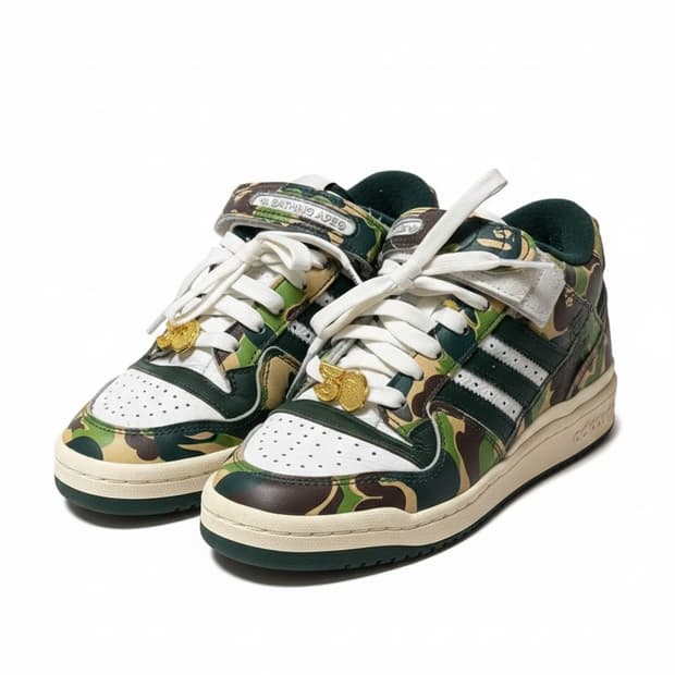 아디다스 포럼 84 베이프 로우 그린 카모 230