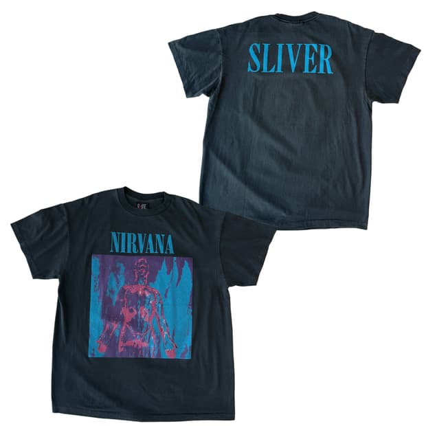 너바나 - Sliver 싱글 아트 티셔츠 90s 수소봉재
