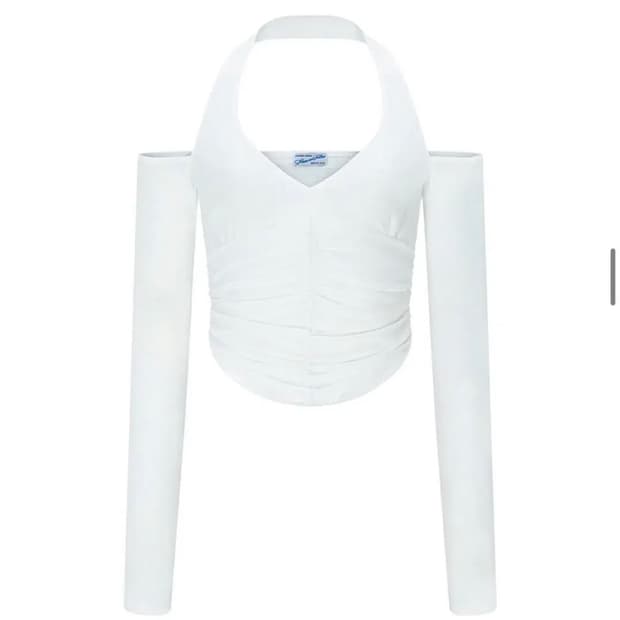 플리즈노팔로우 Riley Mesh Shirring Long Sleeve