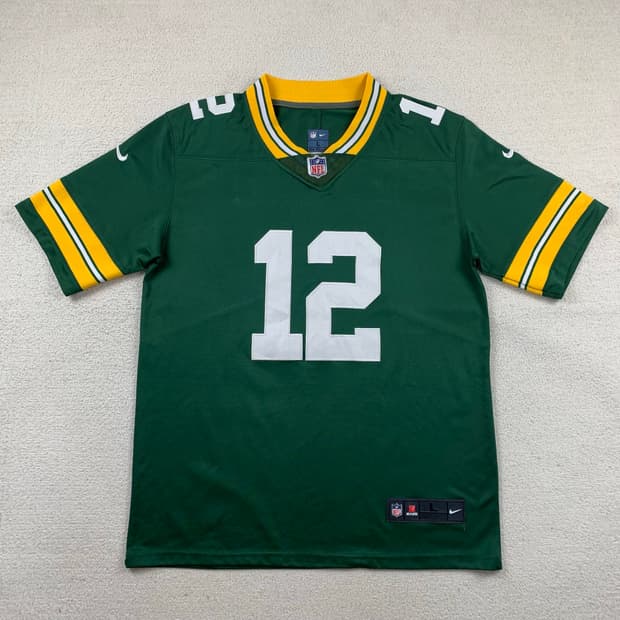 나이키 x NFL 그린베이 패커스 로저스 마킹 럭비 져지