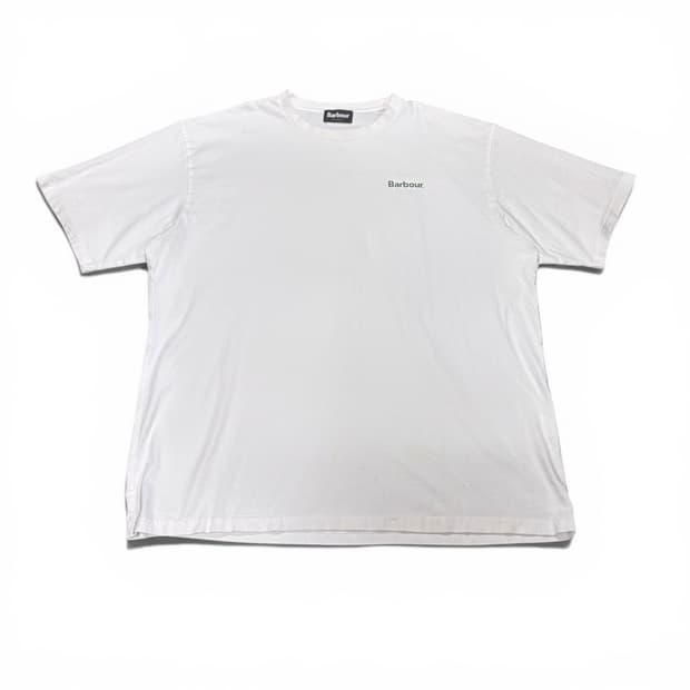 XL 바버 BARBOUR 화이트 백로고 반팔티