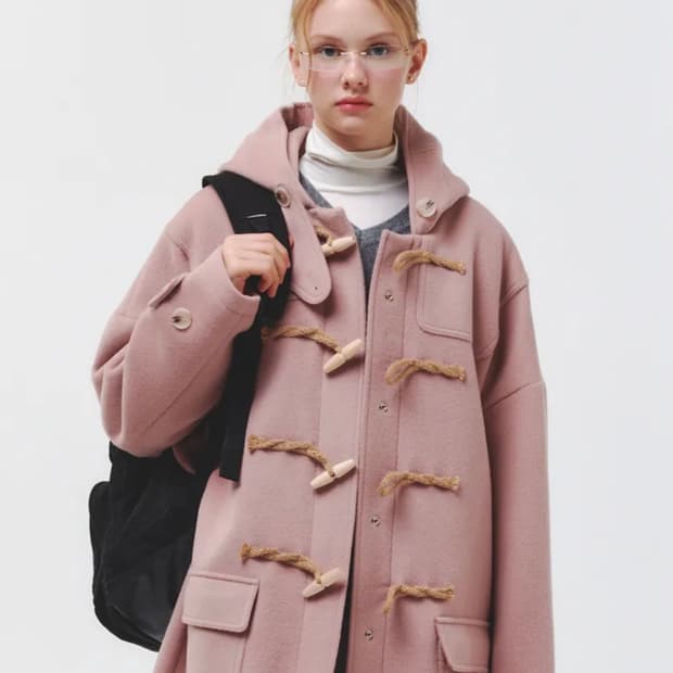 Oversized Duffle Coat (PINK)