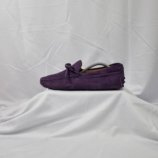 6.5 255 토즈 Tods 스웨이드 고미노 드라이빙 슈즈 퍼플