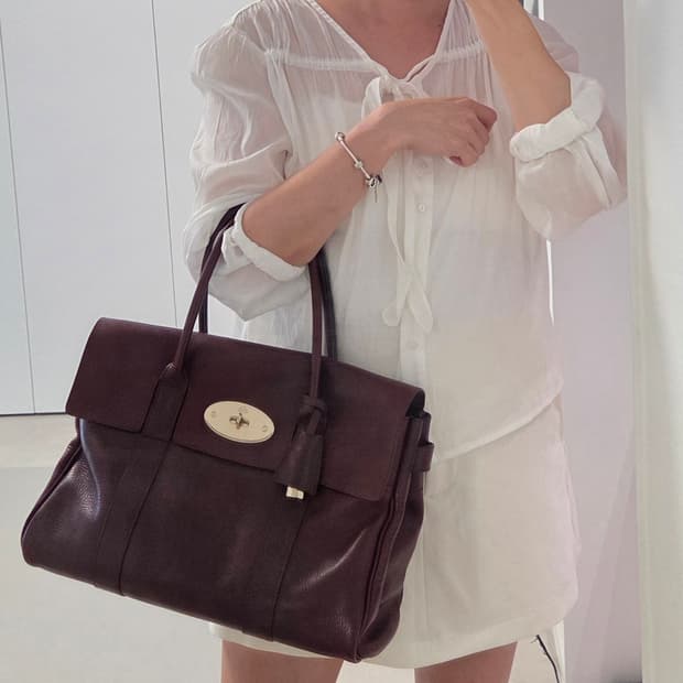 Mulberry 멀버리 정품 헤리티지 베이스워터 금장 블랙체리 클래식
