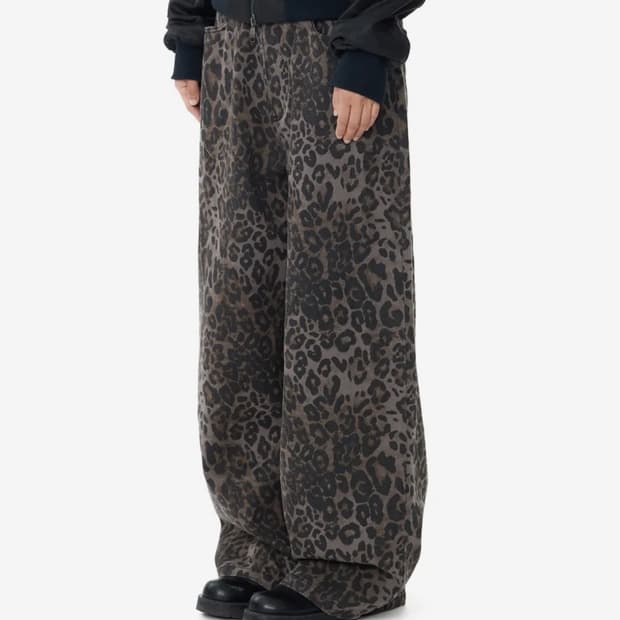 AAKAM Leopard Pattern Pants Purple