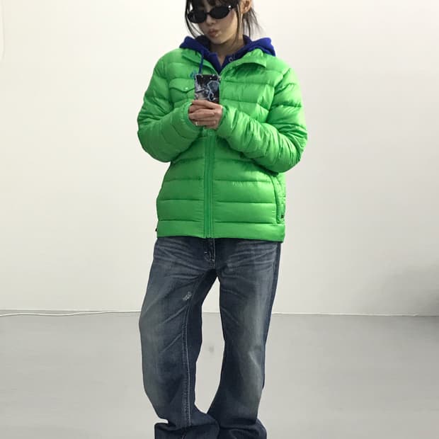 NIKE ACG 네온 라임 구스다운 패딩