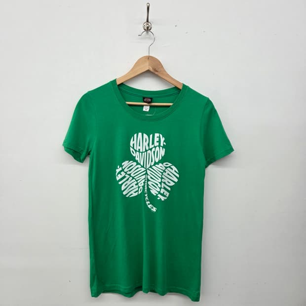 할리 데이비슨 클로버 반팔 티셔츠 그린 여m