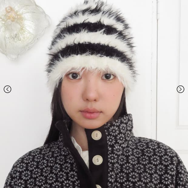 새상품) 펀프롬펀 헤어리 니트 비니