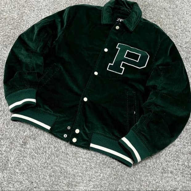 자라 ZARA 코듀로이 바시티 자켓  100/L