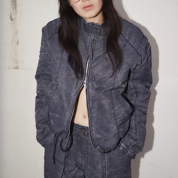 G_BIKER QUILTED JUMPER / BLACK