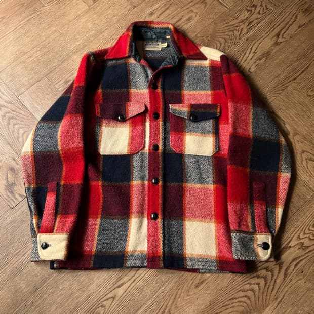 [S]6~70's USA 빈티지 체크 울 셔츠