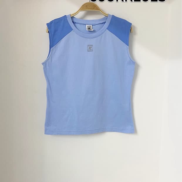 Courreges 블루 숏 민소매