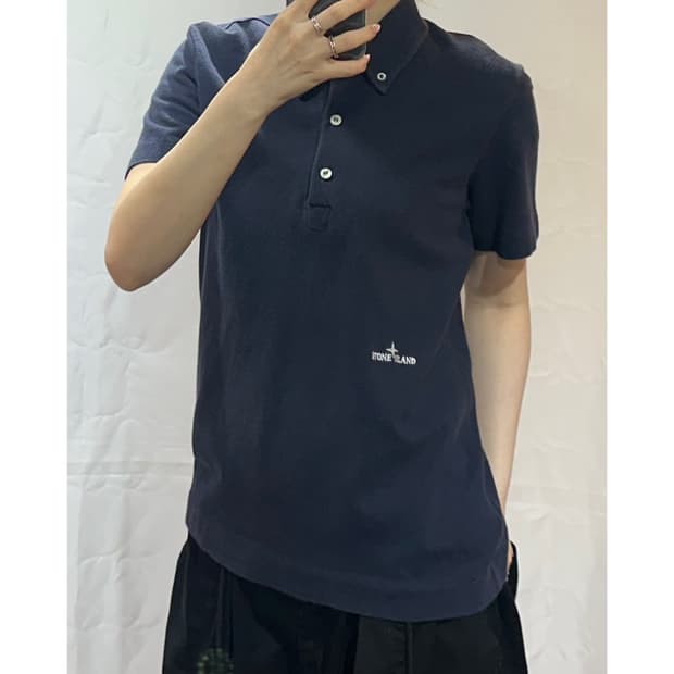 스톤아일랜드 네이비 반팔 카라티