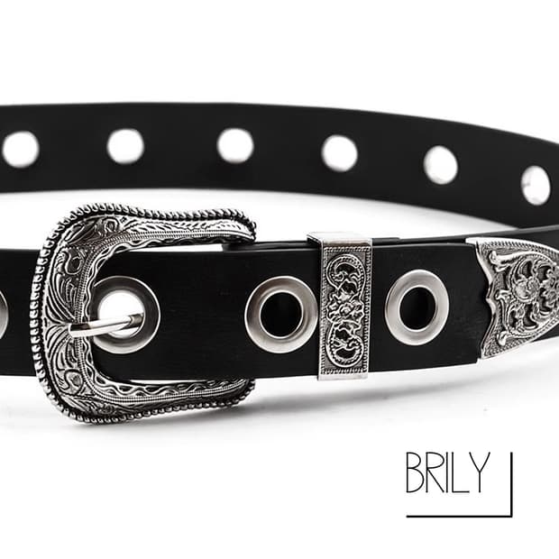 [Unisex] DOT 아일렛 볼드 클래식 웨스턴 벨트