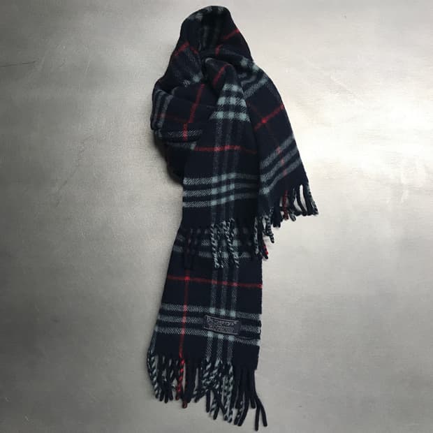 버버리 정품 램스울 머플러 네이비