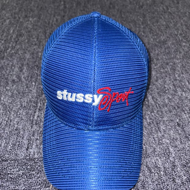 스투시 미드 뎁스 스포츠 메쉬 스냅백 블루