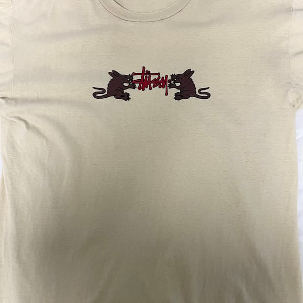 90s 스투시 rat pack 티셔츠 made in usa