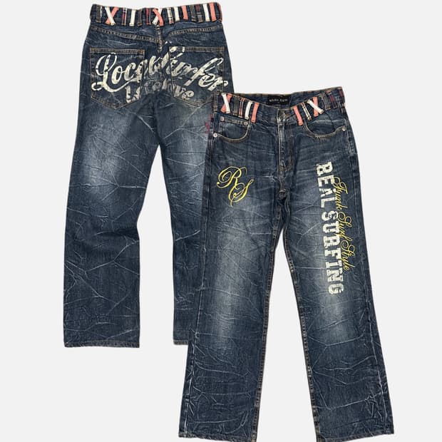 NYLAUS beltloop detail printing jean