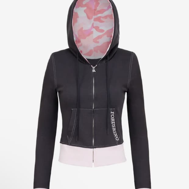 포어링 Bebe cago training hoodie (chacoal)