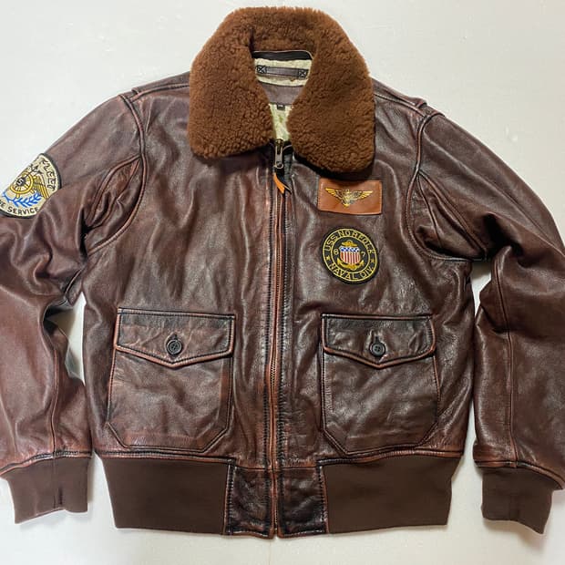 밀리터리가죽자켓 xxL