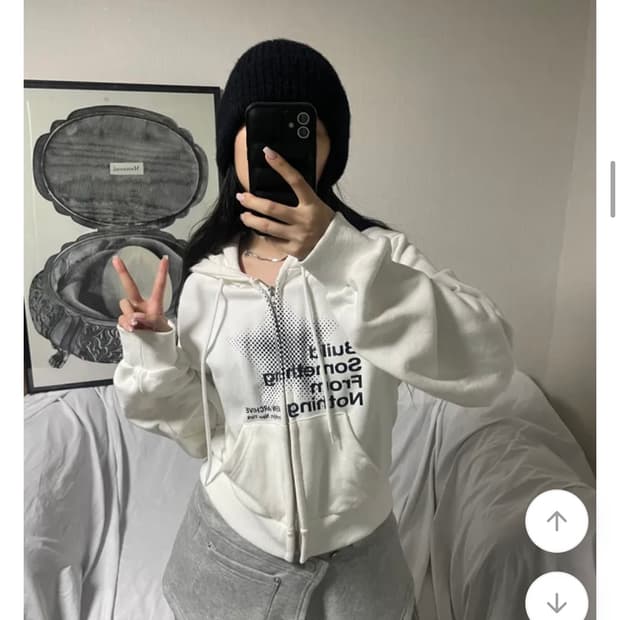 에이블리 Y2K 아카이브 별 프린팅 세미크롭 후드집업 (새상품)