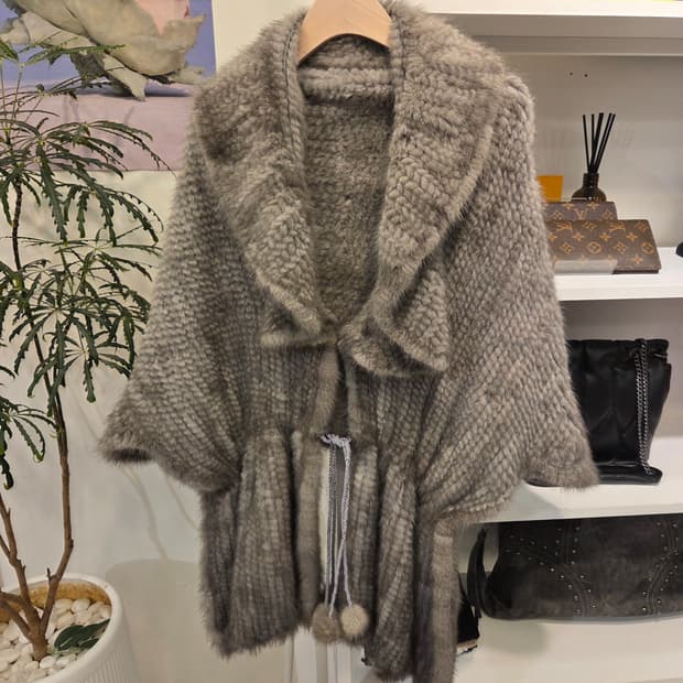 니팅 밍크 숄