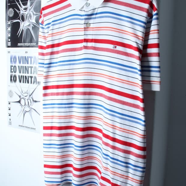 (L-2XL) 타미힐피거 반팔 카라 티셔츠 빅사이즈 올드스쿨-H30287