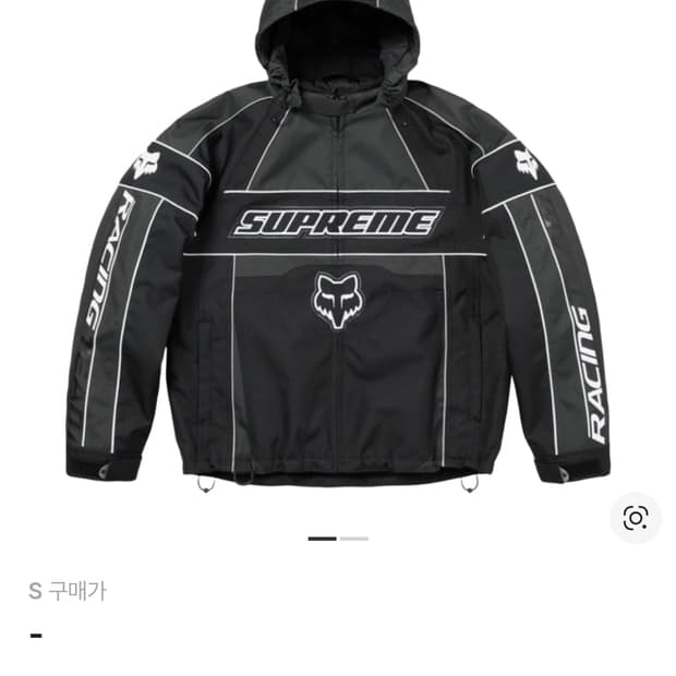 슈프림 폭스 레이싱 자켓 블랙 S