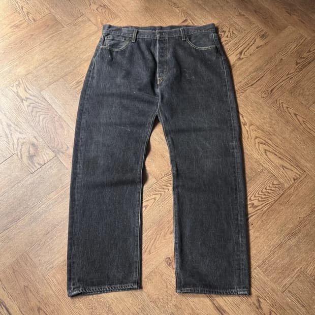 [38]리바이스 501 빈티지 리페어드 흑청 데님 팬츠