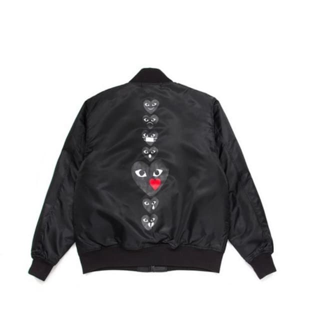 꼼데가르송 하트 와펜 봄버 자켓 검정L