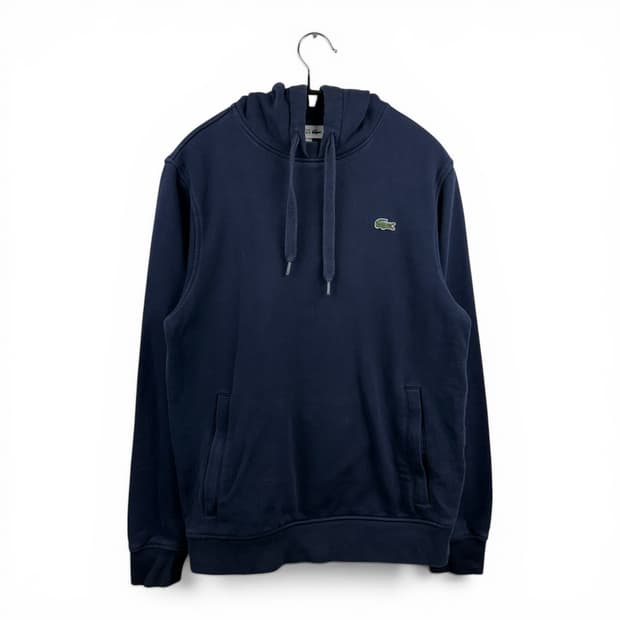 (S) 라코스테 스몰 패치로고 후드 티 네이비
