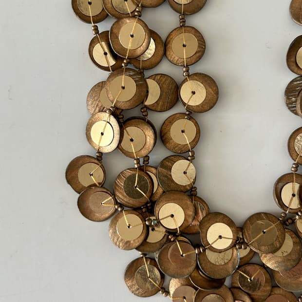 우드 스팽글 레이어드 목걸이