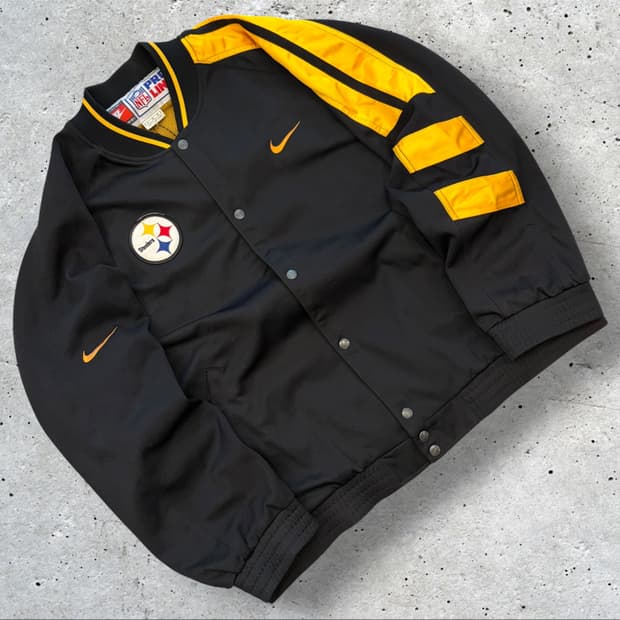 [L] 90s 나이키 NFL 피츠버그 스틸러스 스타디움 자켓 E417