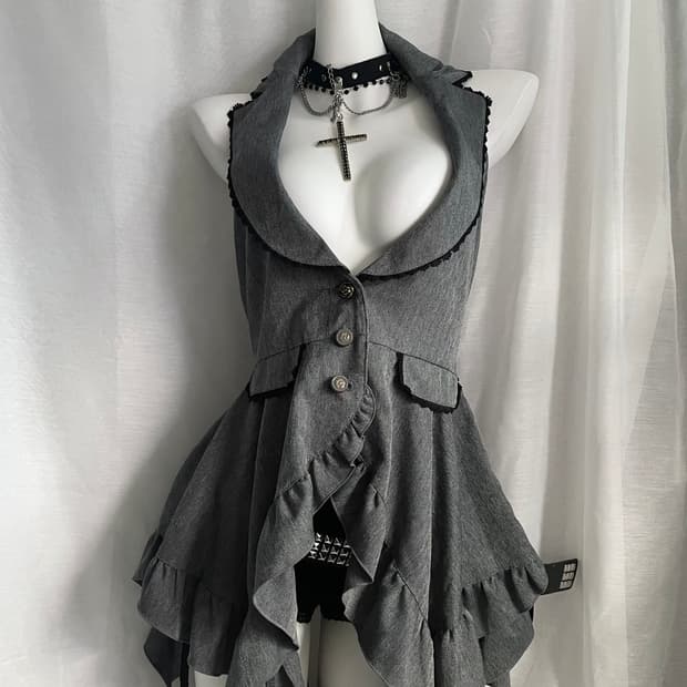 Axes femme 엑시즈팜 셔링 베스트 공겜여주