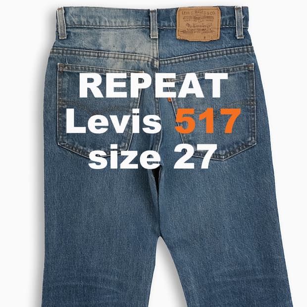 리바이스 517 오렌지탭 진청 70s USA 27 인치 OR5172910